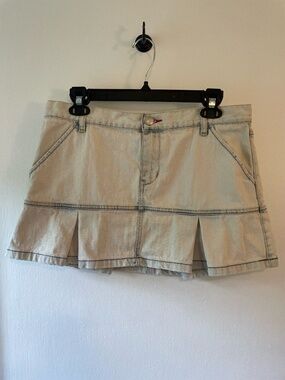 Tommy Jeans Y2K vintage Red Label pleated denim mini skirt size 11